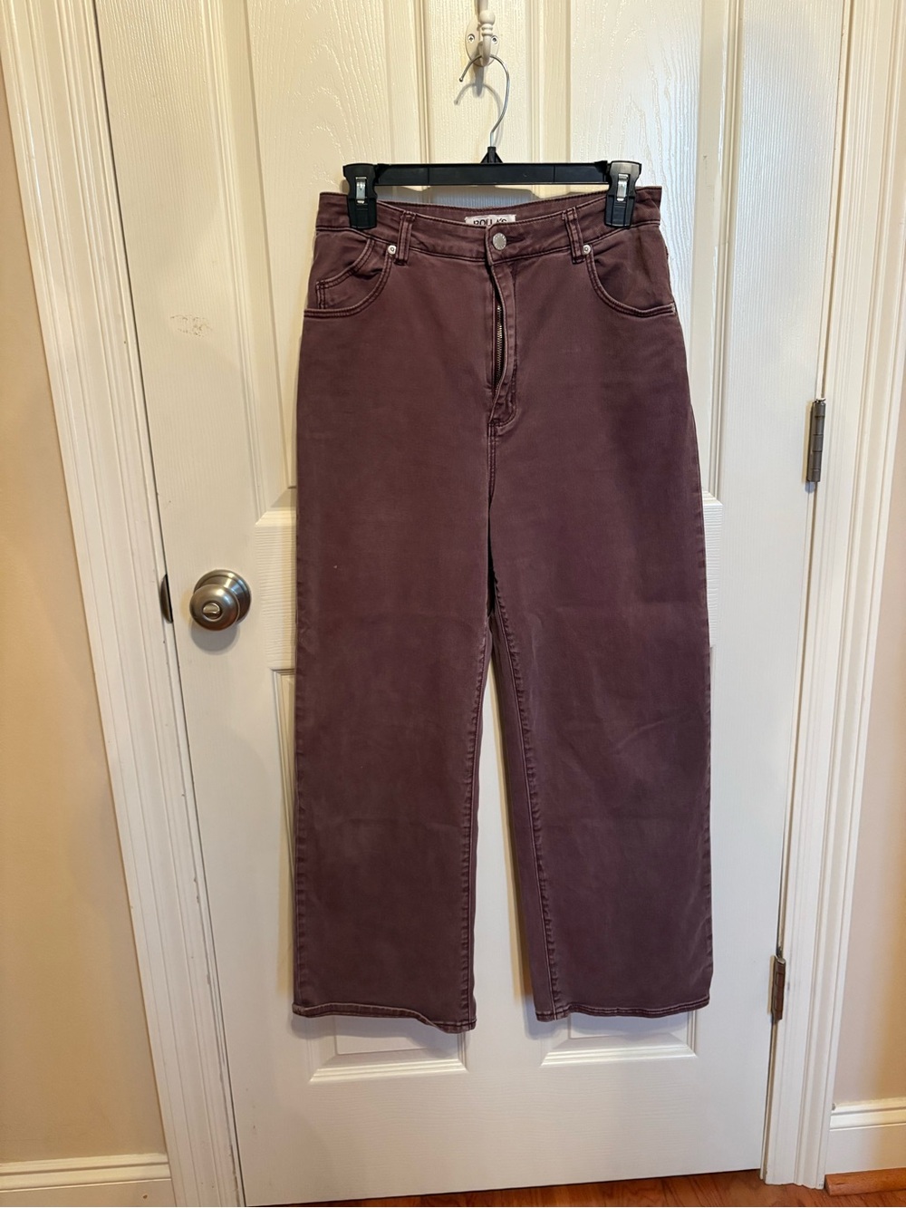 ROLLA'S Heidi Wide-Leg High-Rise Jeans in Plum